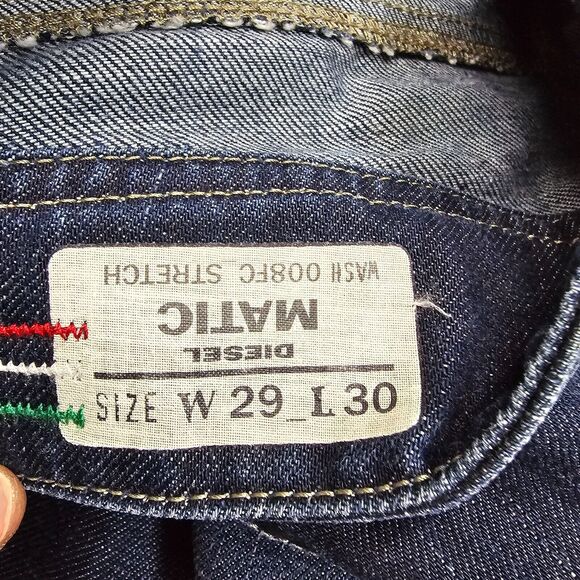 Diesel Women's Matic Jeans Stretch Size W29 L30 Blue Made In Italy - Picture 7 of 13